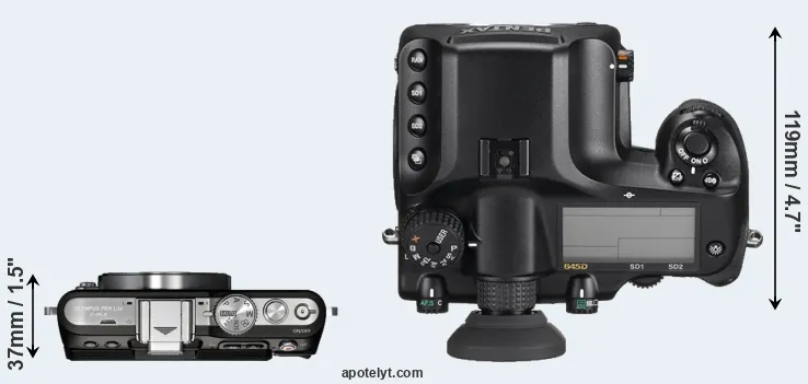 Compare E-PL3 versus 645D top