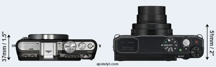 Compare E-PL3 versus MX-1 top