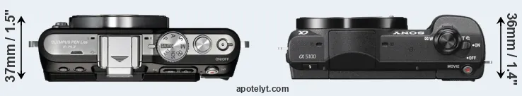 Compare E-PL3 versus A5100 top