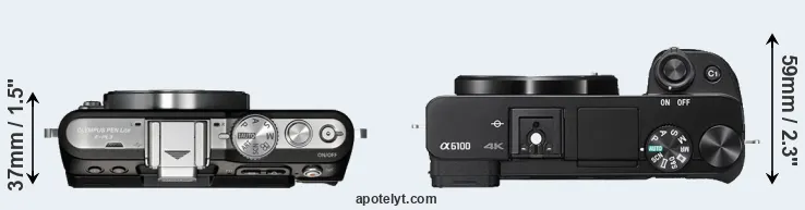 Compare E-PL3 versus A6100 top