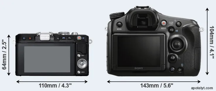 Comparison E-PL3 or A68 rear