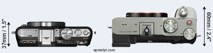 Compare E-PL3 versus A7C top