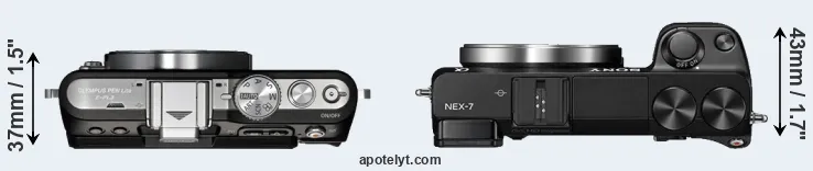 Compare E-PL3 versus NEX-7 top