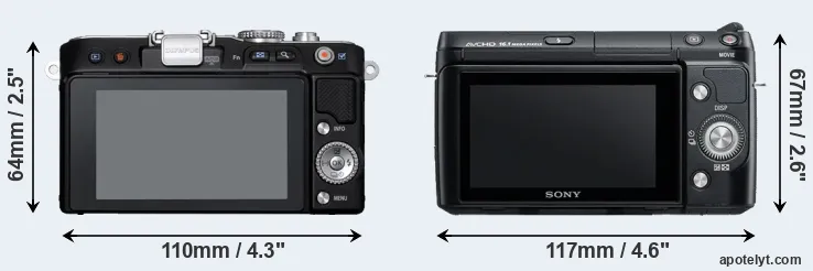 Comparison E-PL3 or NEX-F3 rear