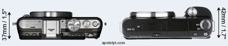 Compare E-PL3 versus NEX-F3 top
