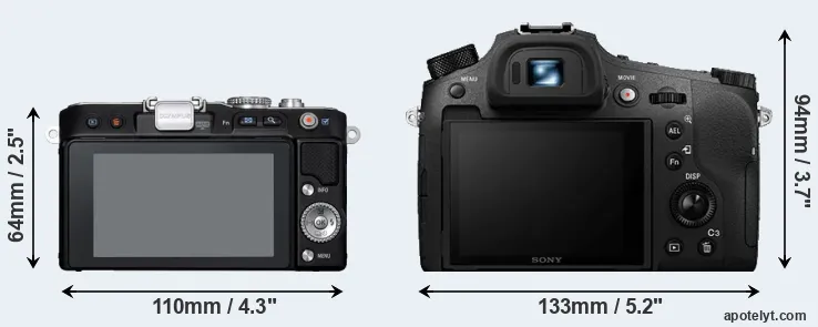Comparison E-PL3 or RX10 IV rear