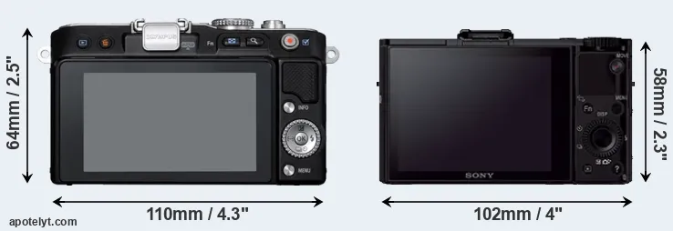 Comparison E-PL3 or RX100 II rear