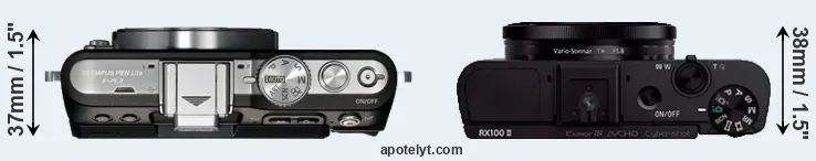 Compare E-PL3 versus RX100 II top