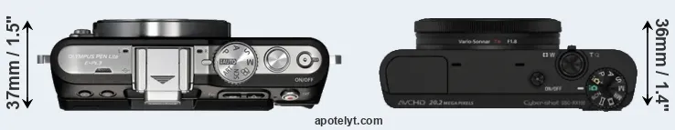 Compare E-PL3 versus RX100 top