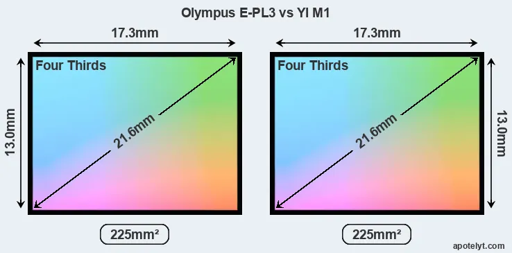 Olympus E-PL3 and YI M1 sensor measures