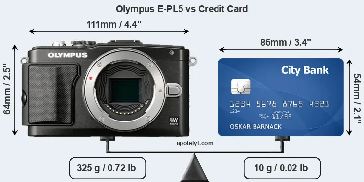 Olympus E-PL5 vs credit card front