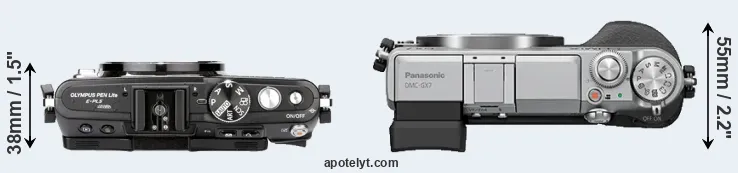 Compare E-PL5 versus GX7 top