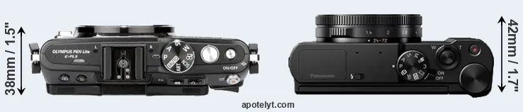 Compare E-PL5 versus LX10 top