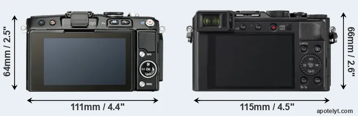 Comparison E-PL5 or LX100 II rear