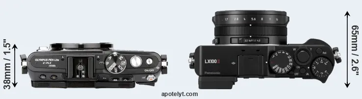 Compare E-PL5 versus LX100 II top