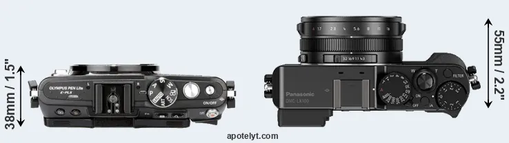 Compare E-PL5 versus LX100 top