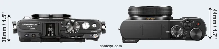 Compare E-PL5 versus TZ100 top