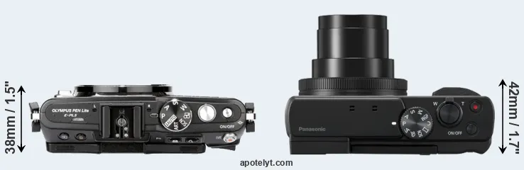 Compare E-PL5 versus TZ95 top
