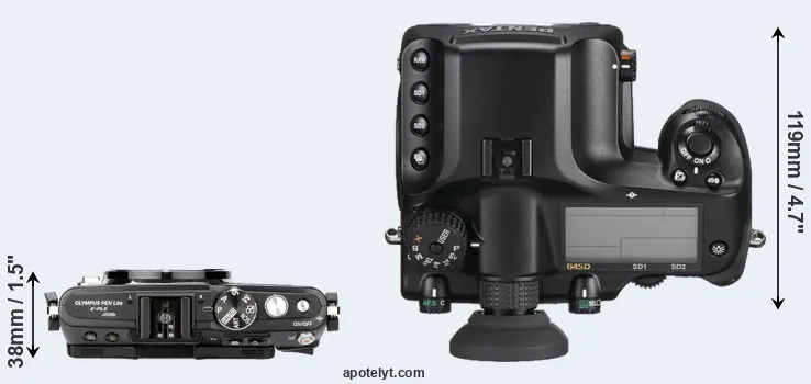 Compare E-PL5 versus 645D top