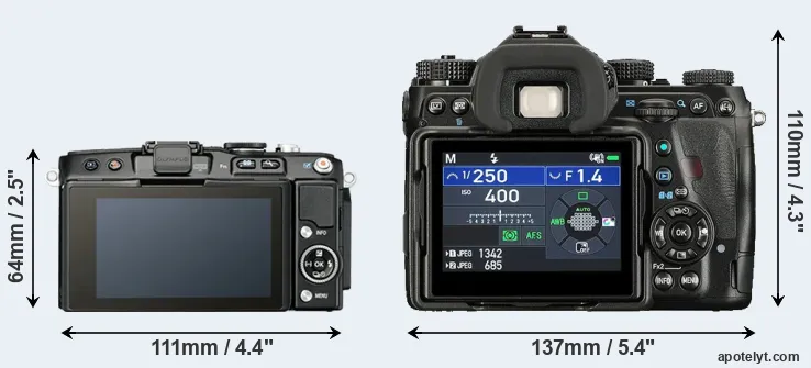 Comparison E-PL5 or K-1 II rear