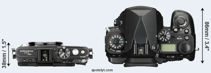 Compare E-PL5 versus K-1 II top