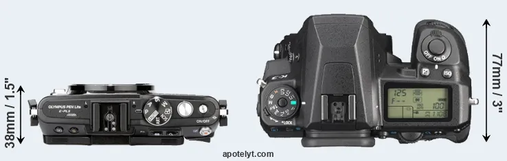 Compare E-PL5 versus K-3 top