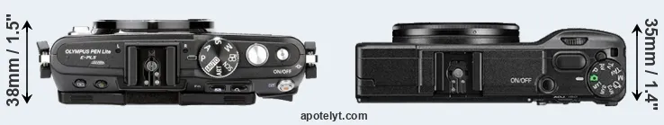 Compare E-PL5 versus GR II top