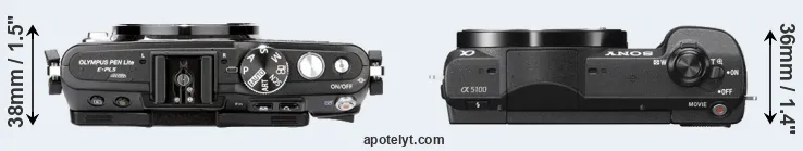 Compare E-PL5 versus A5100 top