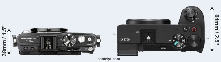 Compare E-PL5 versus A6700 top