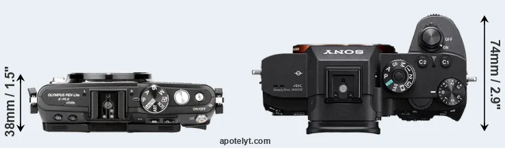 Compare E-PL5 versus A7R III top