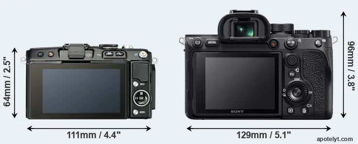 Comparison E-PL5 or A7R IV rear