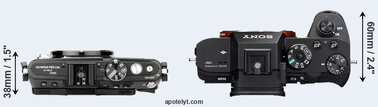 Compare E-PL5 versus A7S II top