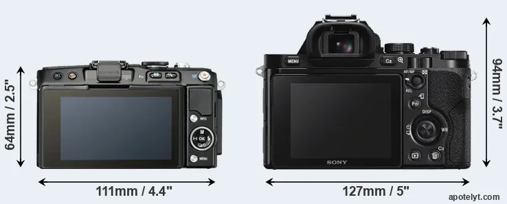 Comparison E-PL5 or A7S rear