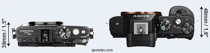 Compare E-PL5 versus A7S top