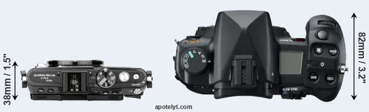 Compare E-PL5 versus A850 top