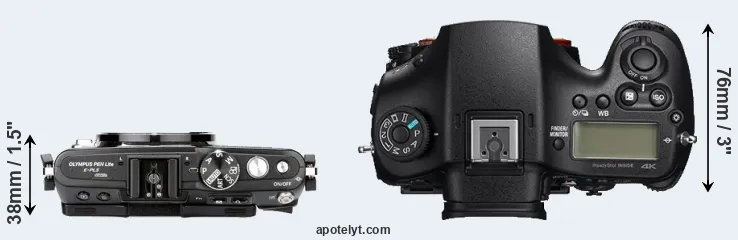 Compare E-PL5 versus A99 II top