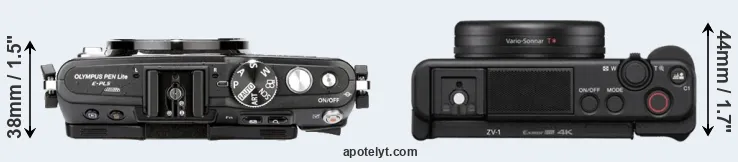 Compare E-PL5 versus ZV-1 top
