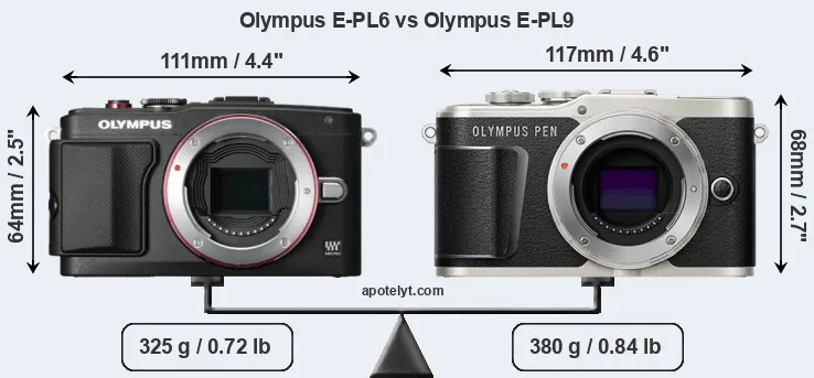 Size Olympus E-PL6 vs Olympus E-PL9
