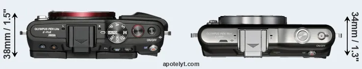 Compare E-PL6 versus E-PM1 top