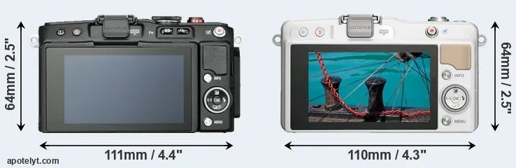 Comparison E-PL6 or E-PM2 rear
