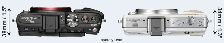 Compare E-PL6 versus E-PM2 top