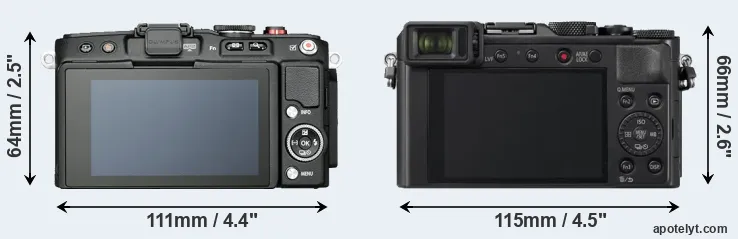 Comparison E-PL6 or LX100 II rear