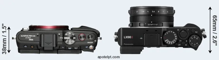 Compare E-PL6 versus LX100 II top
