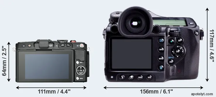 Comparison E-PL6 or 645D rear