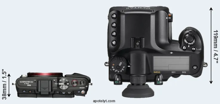 Compare E-PL6 versus 645D top