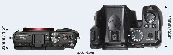 Compare E-PL6 versus K-70 top