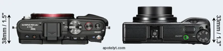 Compare E-PL6 versus GR III top