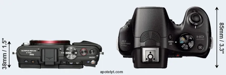 Compare E-PL6 versus A3000 top