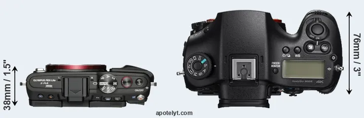 Compare E-PL6 versus A99 II top