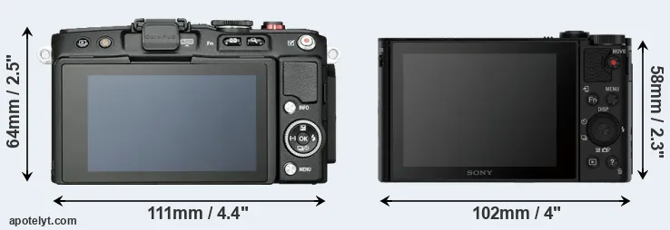 Comparison E-PL6 or HX90V rear